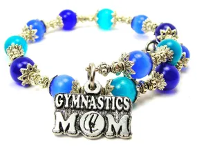 Gymnastics Mom With Gymnast In O Cat's Eye Beaded Wrap Bracelet