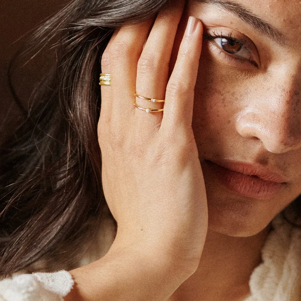 Healing Stone Ring 18ct Gold Plate