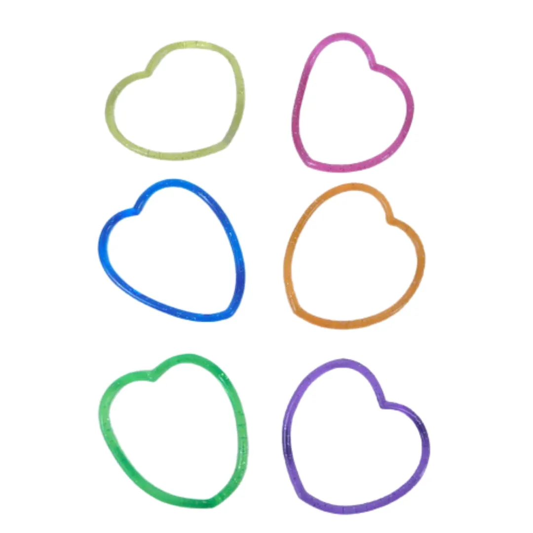 Heart Bracelet - Assorted Colors (Pack of 6)