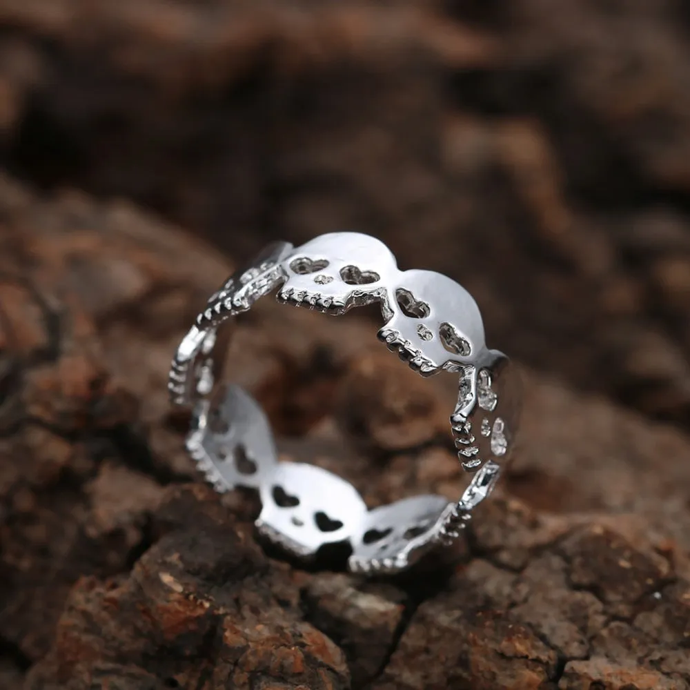 Heart Skull Rings for Women Skeleton Ring Boho Wrap Rings Women