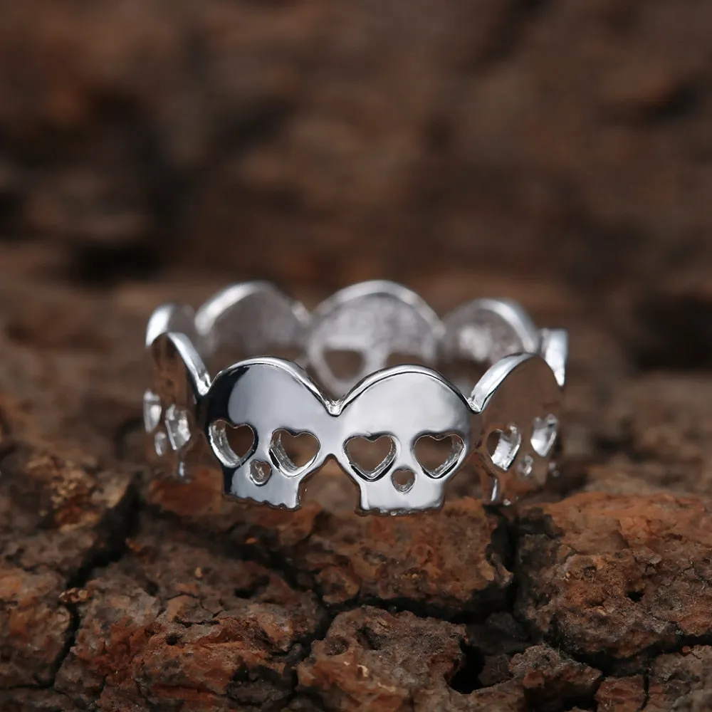 Heart Skull Rings for Women Skeleton Ring Boho Wrap Rings Women