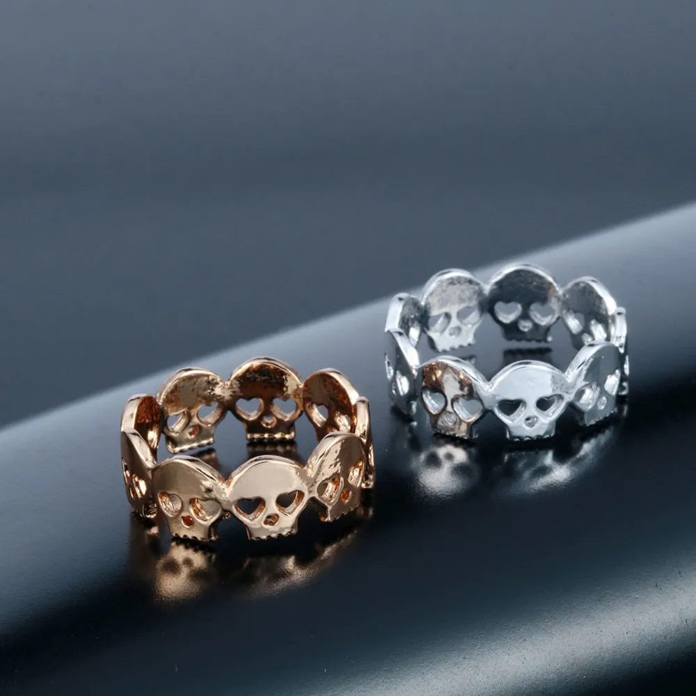 Heart Skull Rings for Women Skeleton Ring Boho Wrap Rings Women