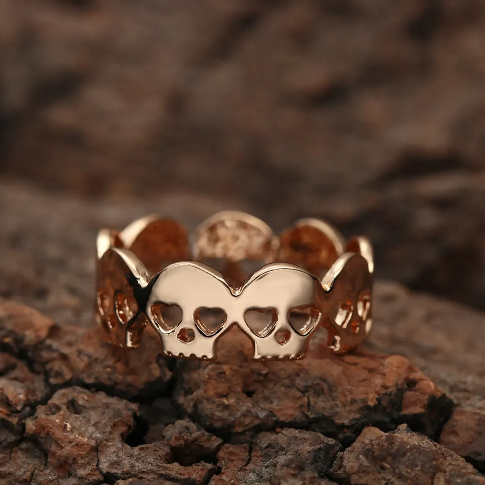 Heart Skull Rings for Women Skeleton Ring Boho Wrap Rings Women