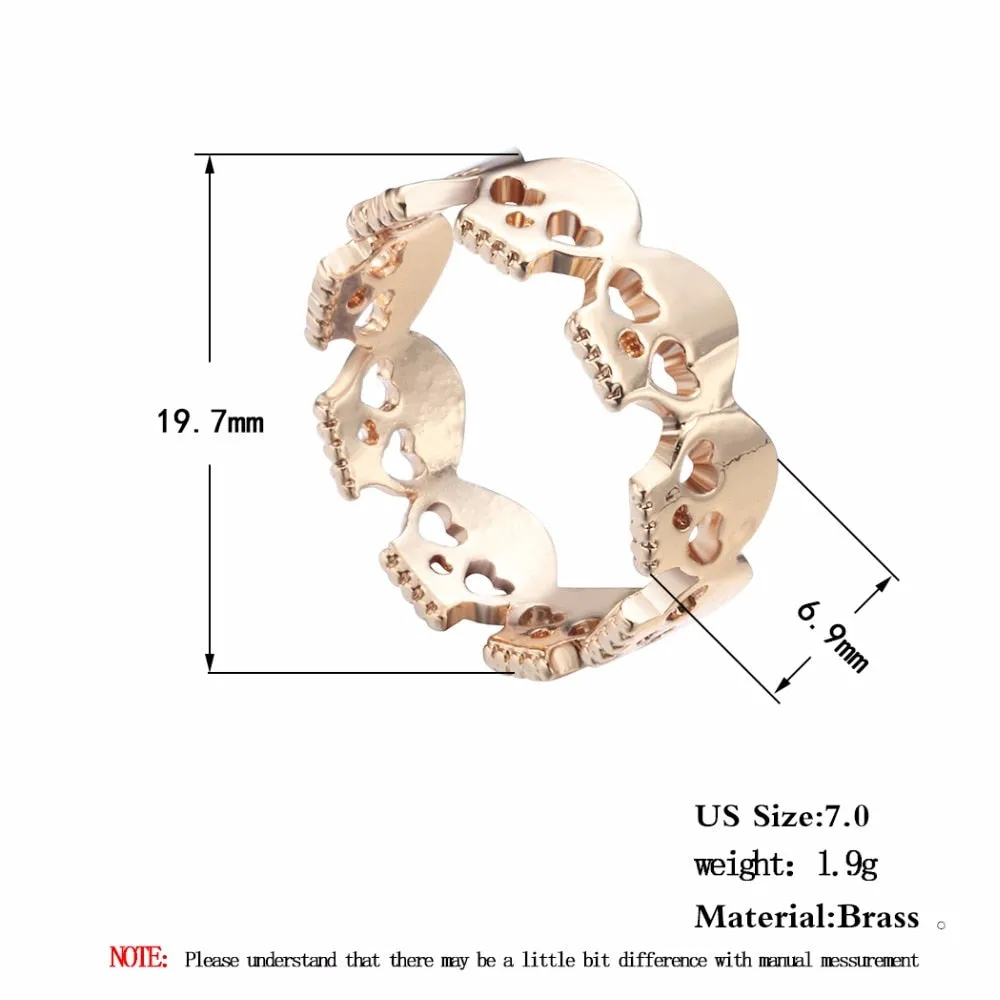 Heart Skull Rings for Women Skeleton Ring Boho Wrap Rings Women