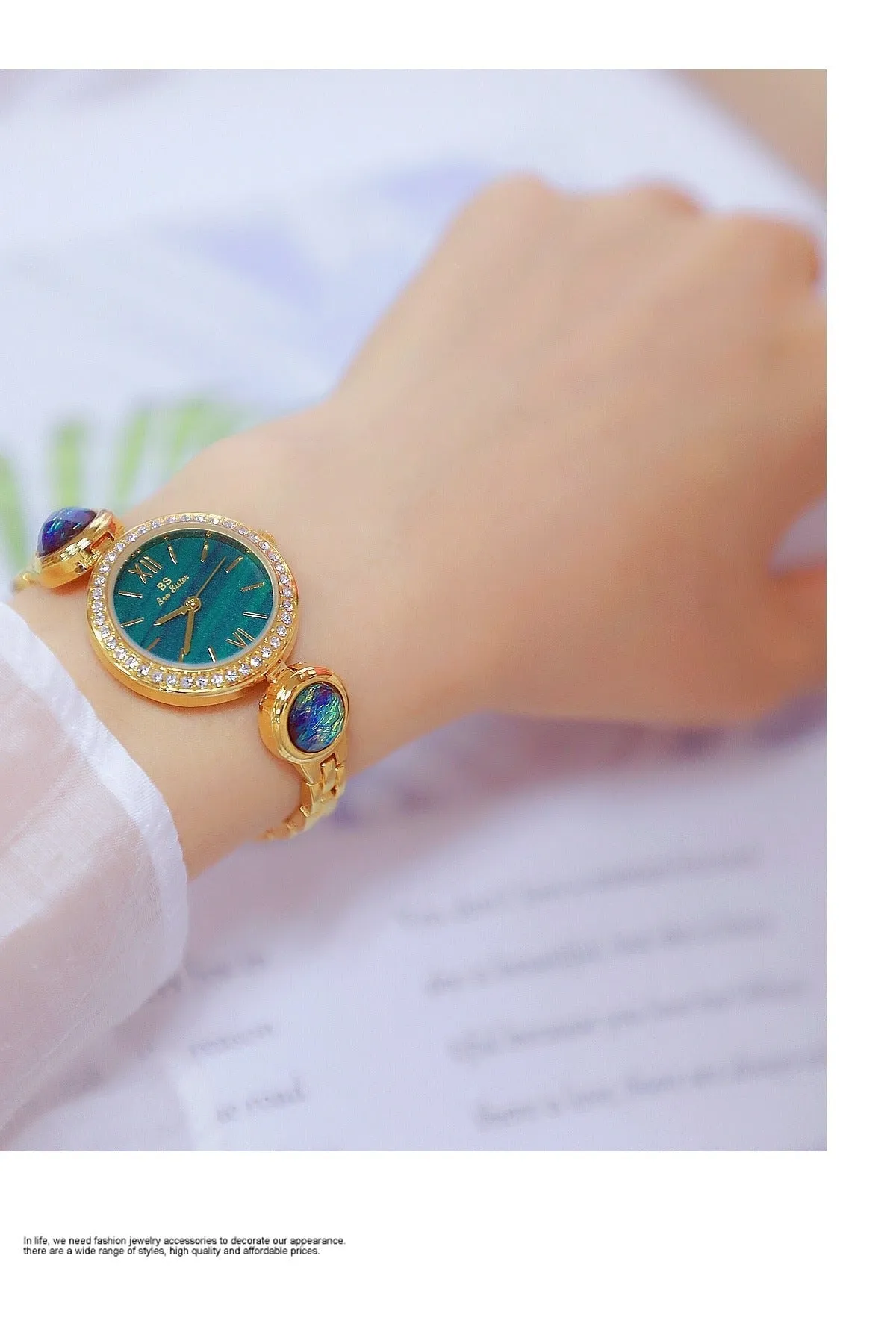 Hip Hop Elegant Women's Round Stainless Steel Quartz Bracelet Wristwatch