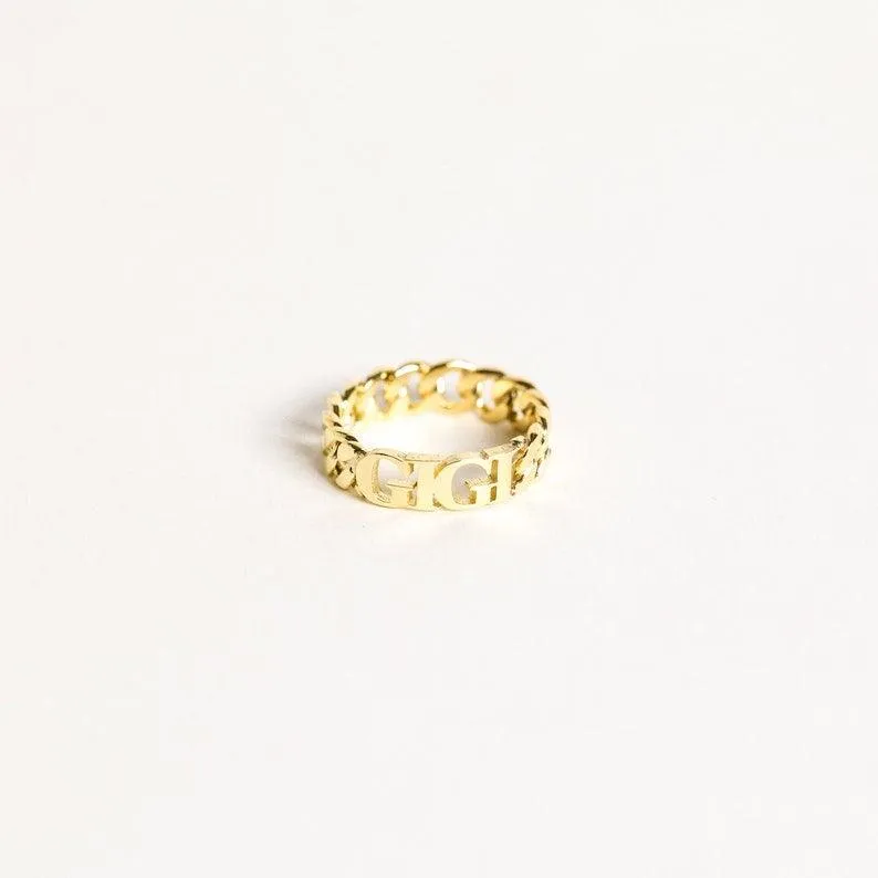 Initial Ring - Monogram Rings, Letter Rings, Alphabet Ring by Cushy Pups