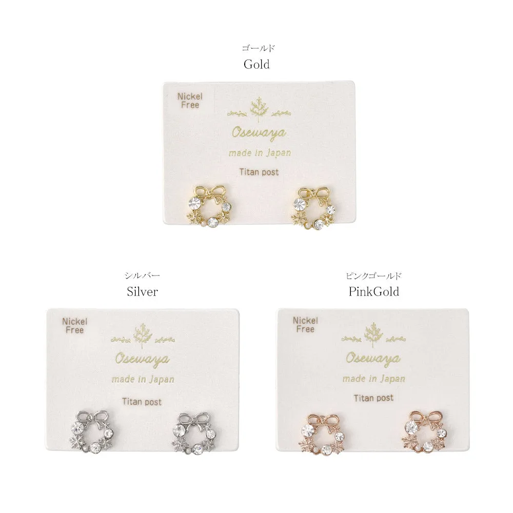 Jeweled Wreath Stud Earrings