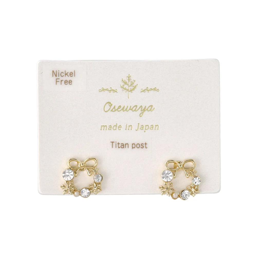 Jeweled Wreath Stud Earrings