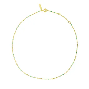 Joleena Necklace Sterling Silver - Gold   Green