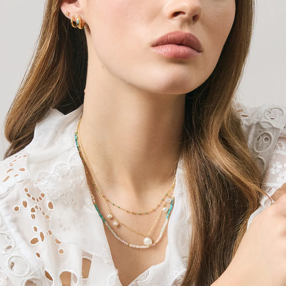 Joleena Necklace Sterling Silver - Gold   Green
