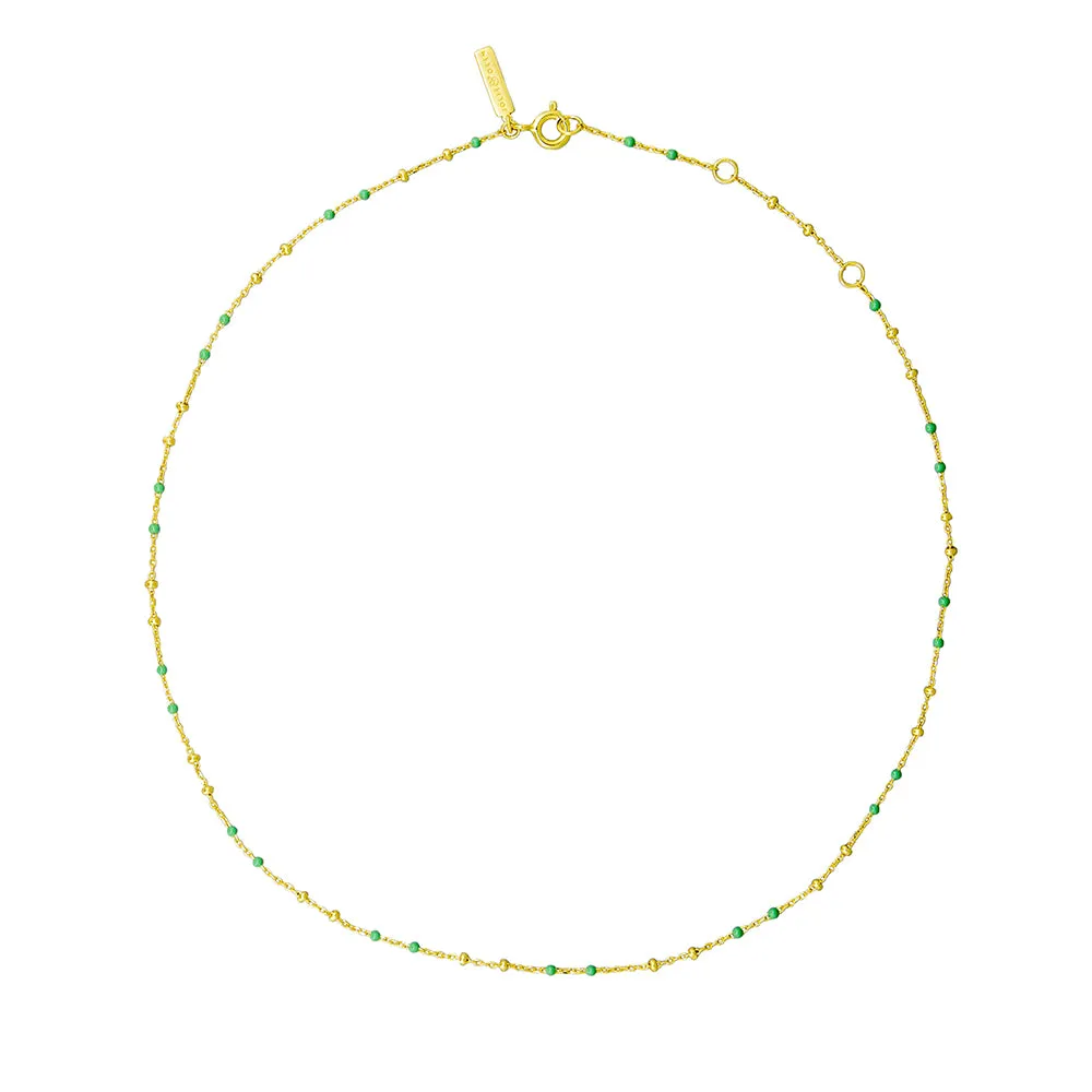 Joleena Necklace Sterling Silver - Gold   Green