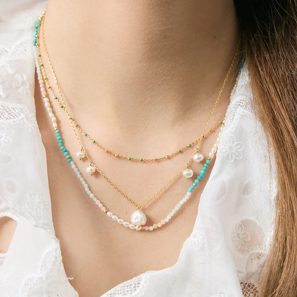 Joleena Necklace Sterling Silver - Gold   Green