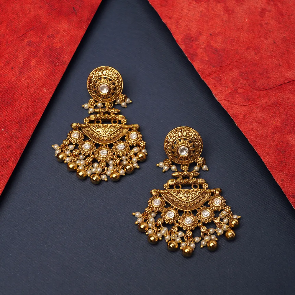 Kalyani Kundan Earrings in White