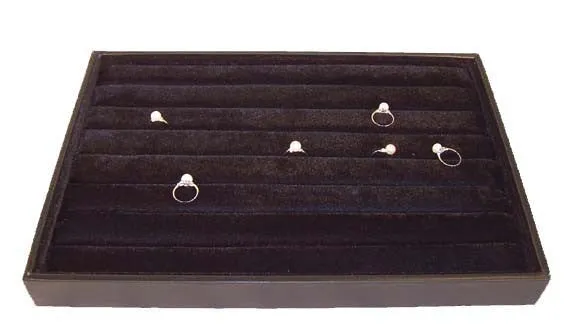 LARGE PADDED SLOTTED RING DISPLAY TRAY (Sold by the piece)
