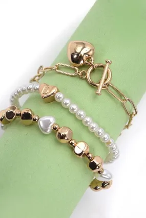 Layered Mini Hearts Charm Bracelets