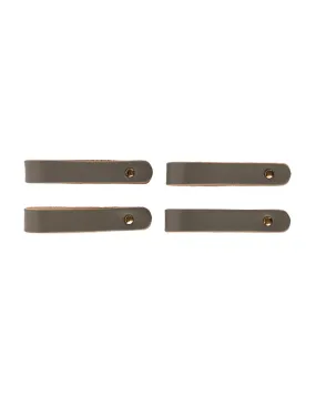 Leather & Brass Napkin Rings (Set of 4)