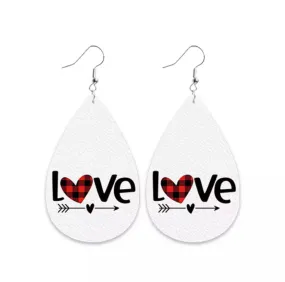 Leather "LOVE" Drop Earrings