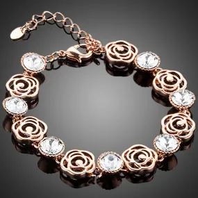 Lightweight Crystal Flower Design Bracelet