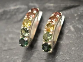 Long Colorful Earrings - Natural Tourmaline Earrings, Long Drop Earrings