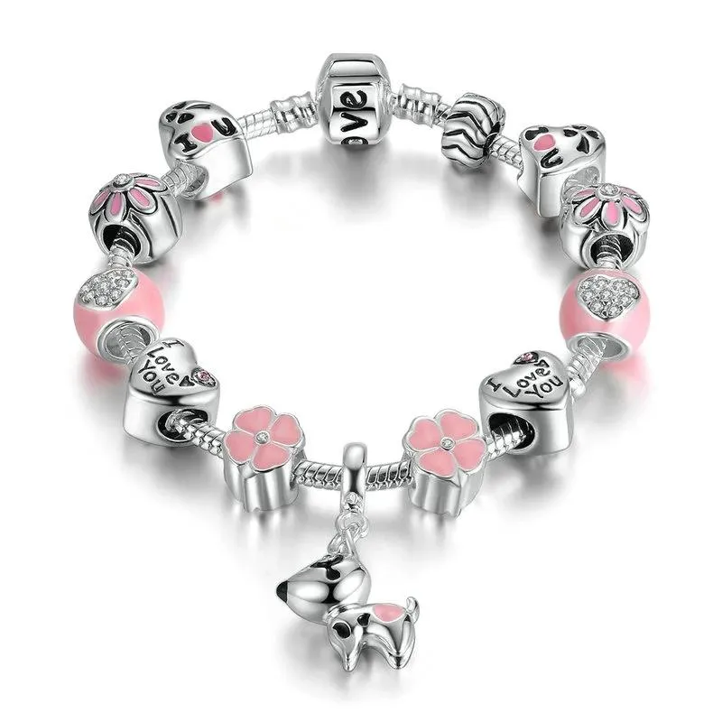 Lovely Dog Charms Bracelets