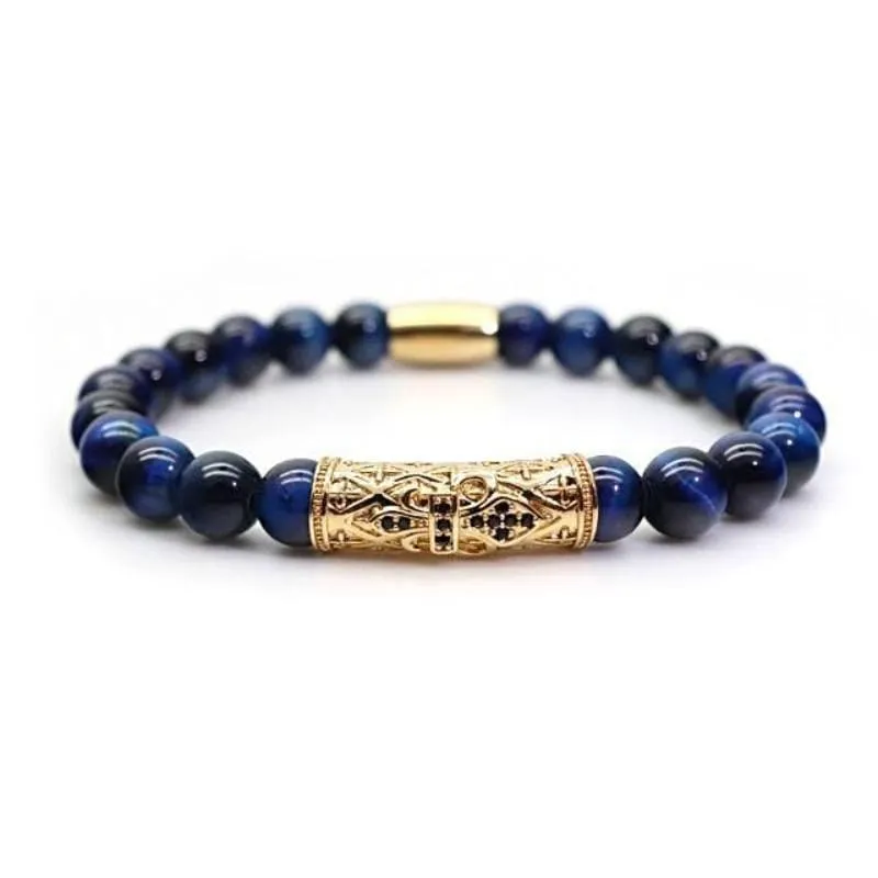 Macrame Blue Onyx Beaded Bracelets