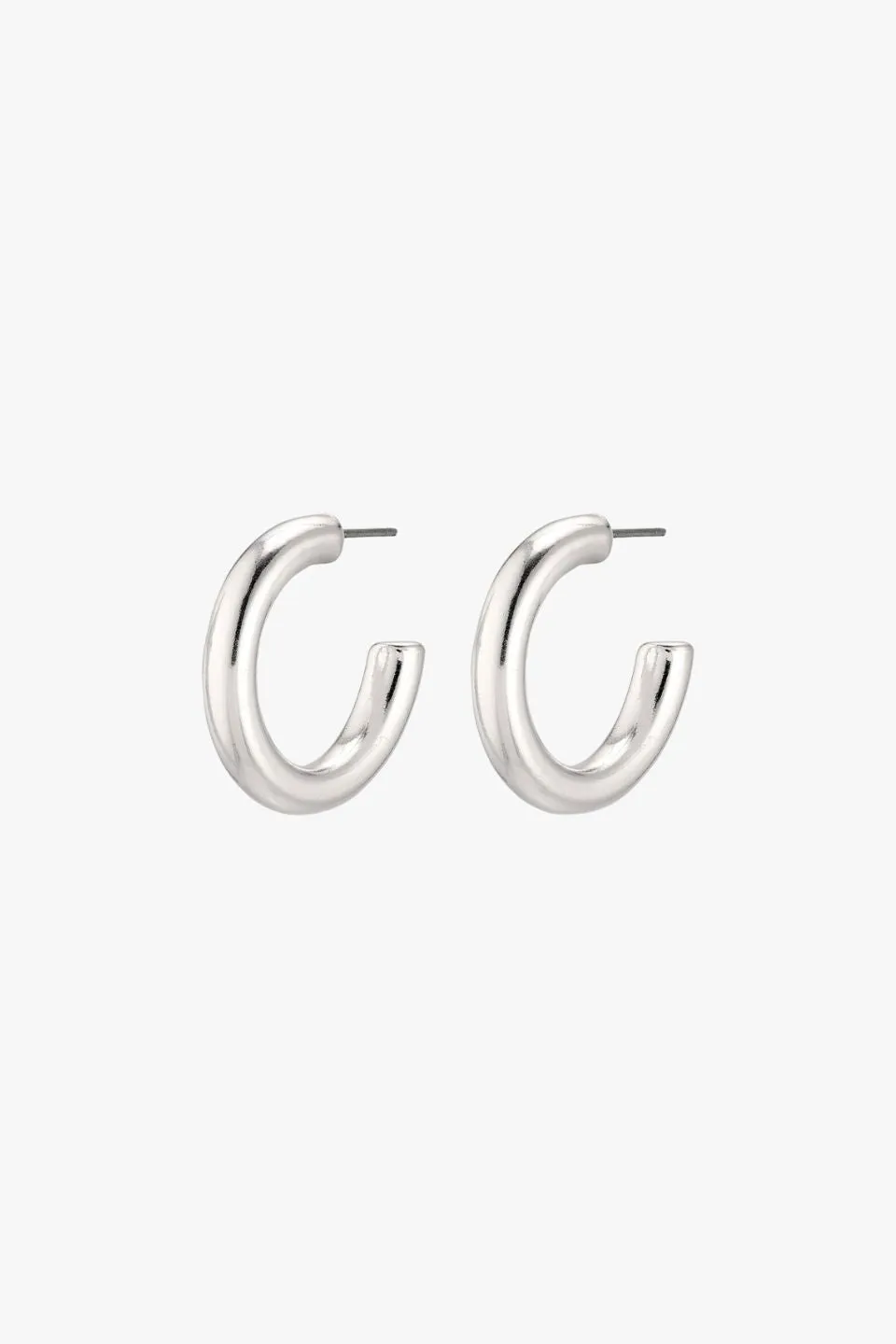 Maddie Pi Silver Chunky Hoop Earrings