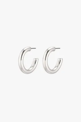 Maddie Pi Silver Chunky Hoop Earrings