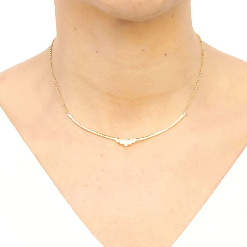 MARITA CURVED BAR PENDANT NECKLACE