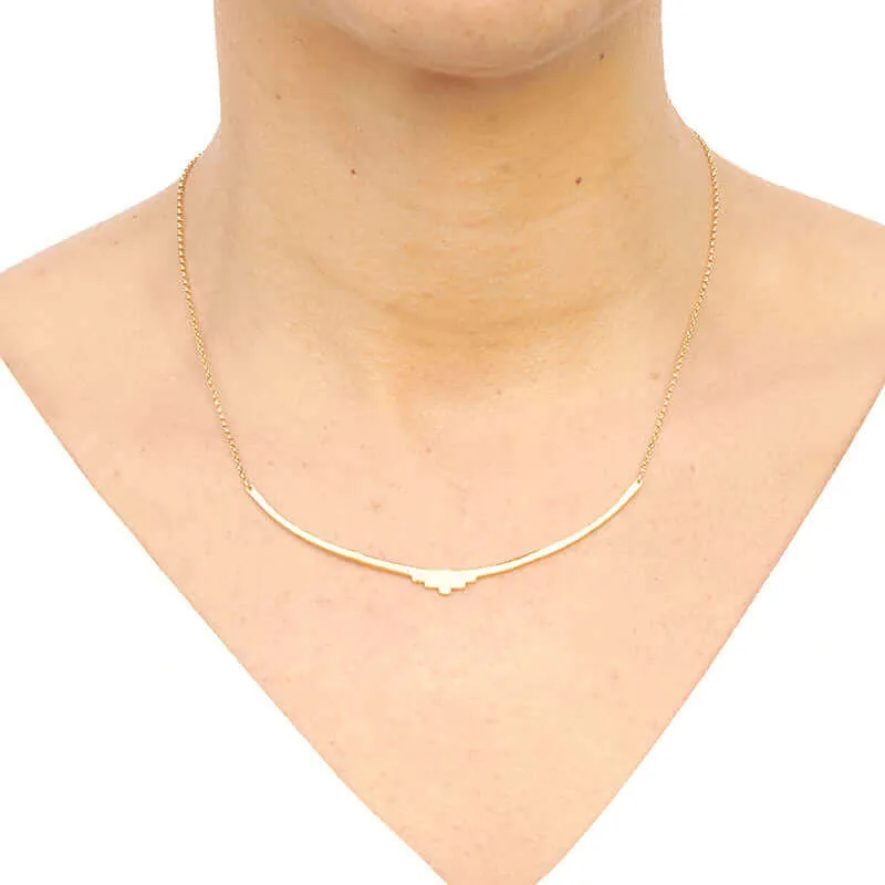 MARITA CURVED BAR PENDANT NECKLACE