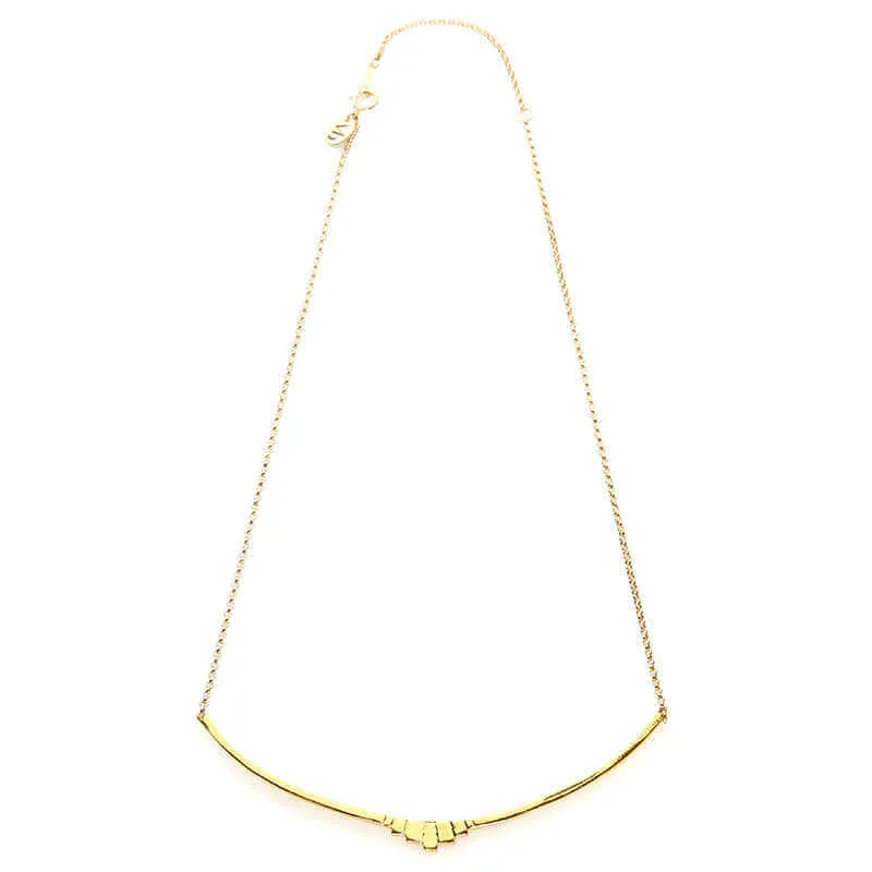 MARITA CURVED BAR PENDANT NECKLACE