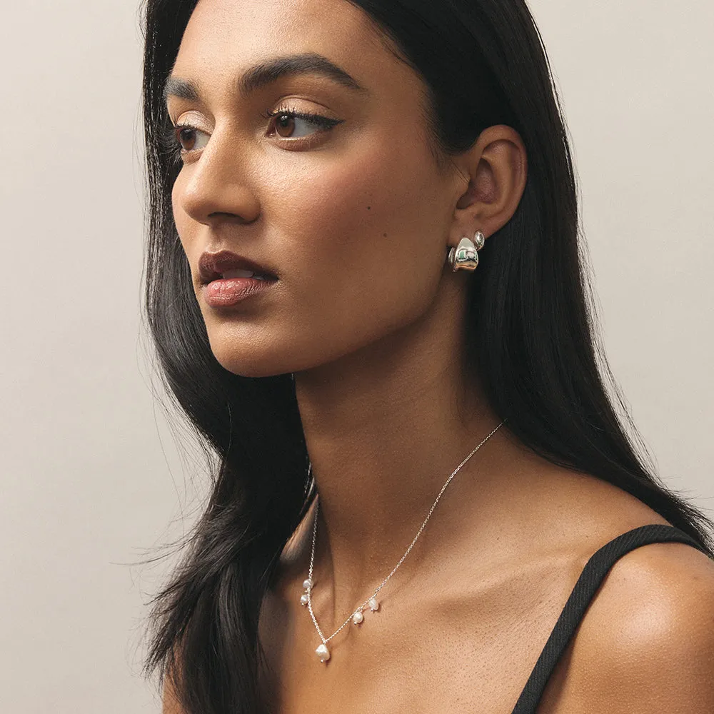 Mimi Necklace - Silver   Pearl