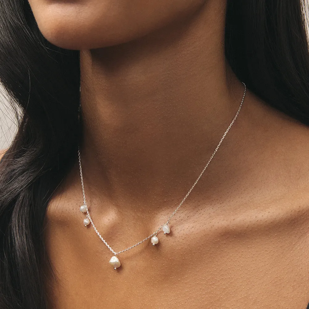 Mimi Necklace - Silver   Pearl