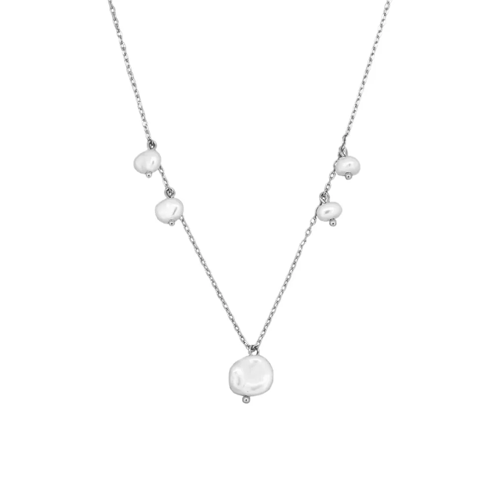 Mimi Necklace - Silver   Pearl