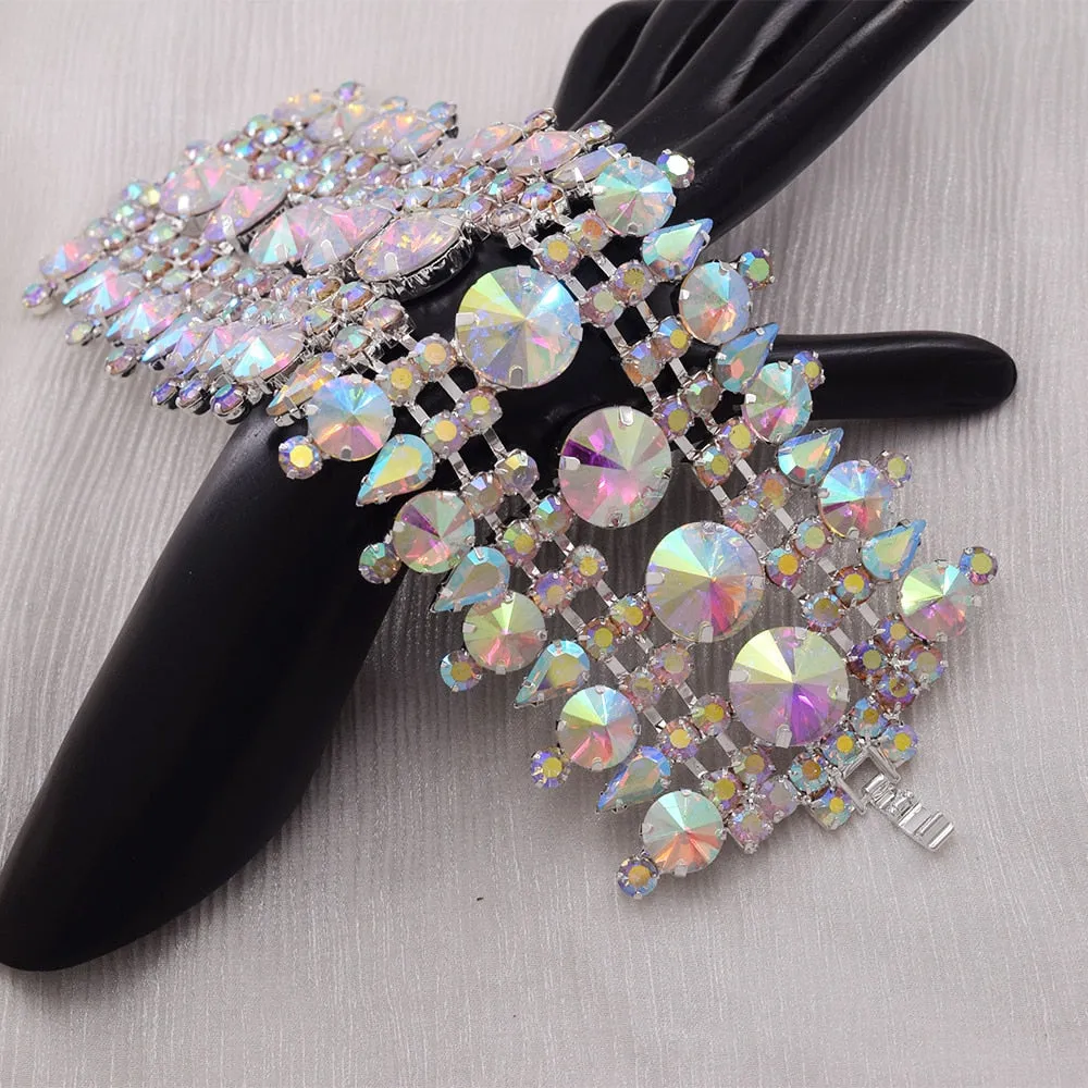Mystery AB Color Width Bangle Bracelet for Man or Women