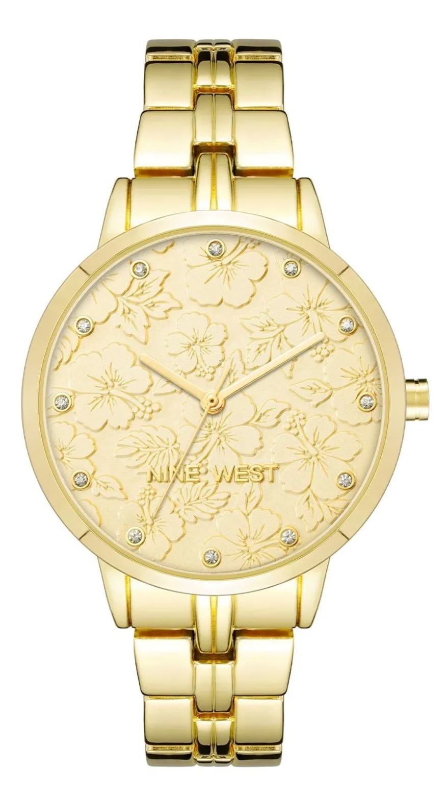 Nine West Gold Dial Analog Watch For -  Ladies NW-2646CHGB