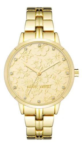Nine West Gold Dial Analog Watch For -  Ladies NW-2646CHGB