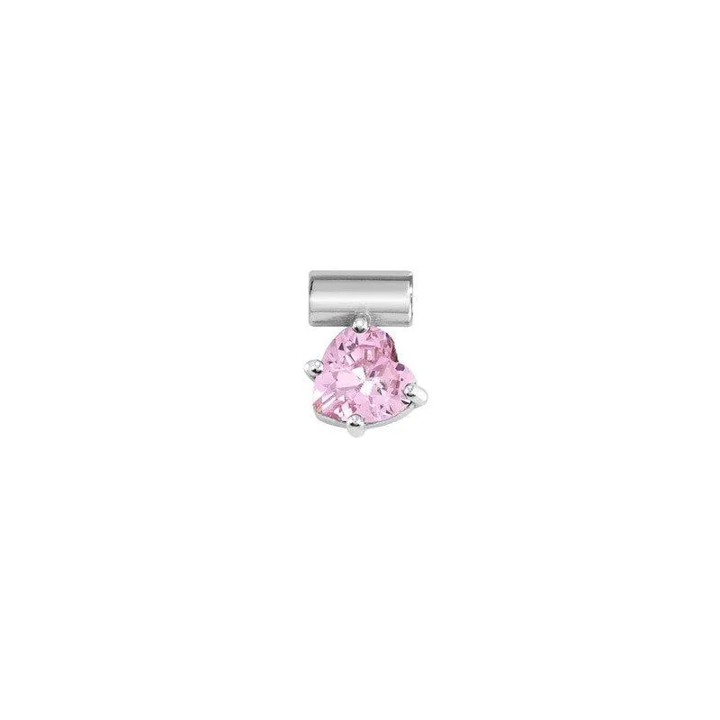 Nomination SeiMia Charm, Heart, Pink Cubic Zirconia, Silver