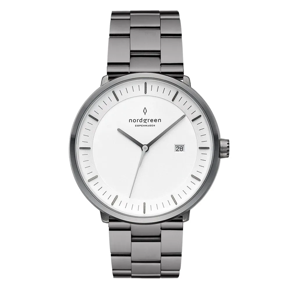 Nordgreen Men's Philosopher 40mm Gun Metal Watch