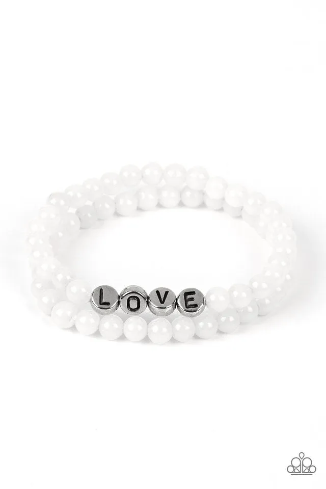 Paparazzi Bracelet ~ Devoted Dreamer - White