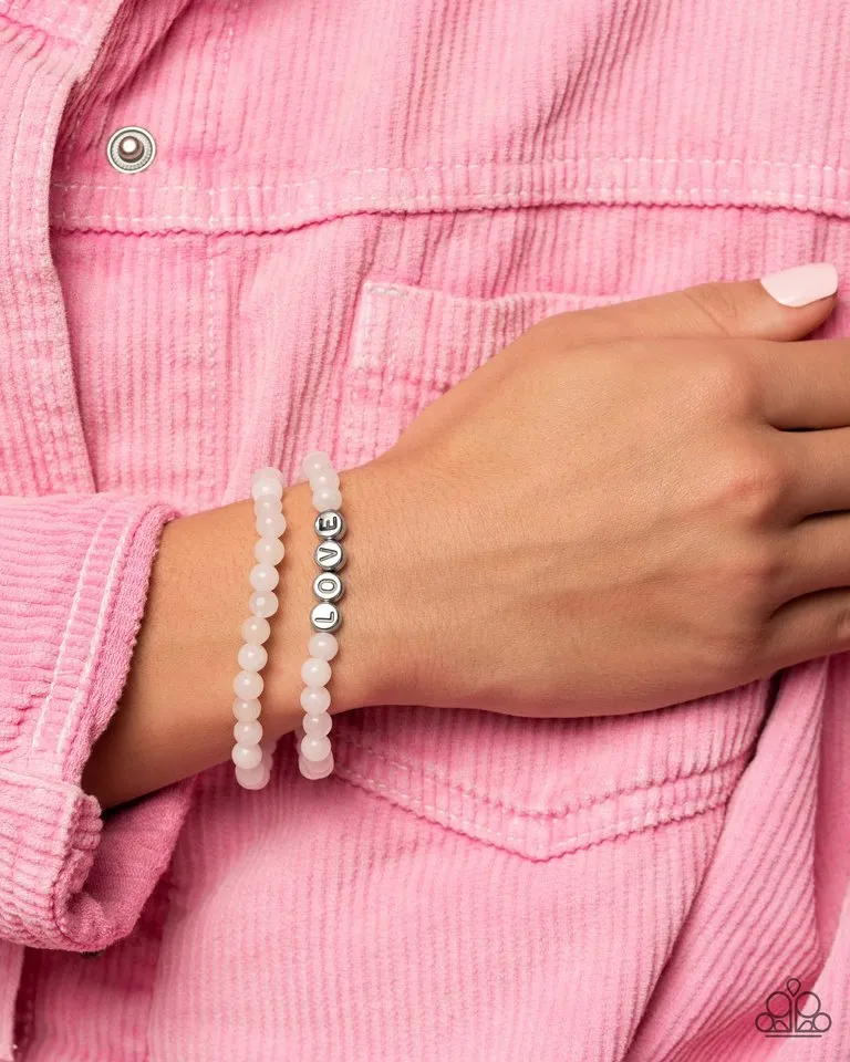 Paparazzi Bracelet ~ Devoted Dreamer - White