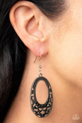Paparazzi Earring ~ Colorfully Moon Child - Black