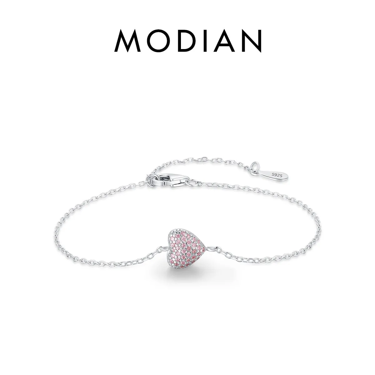 Pink Zircon Heart Bracelet - Romantic Gift
