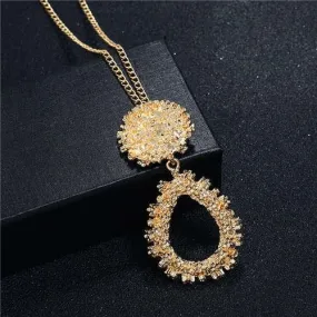 Raindrop Gold: Hollow Waterdrop Necklace