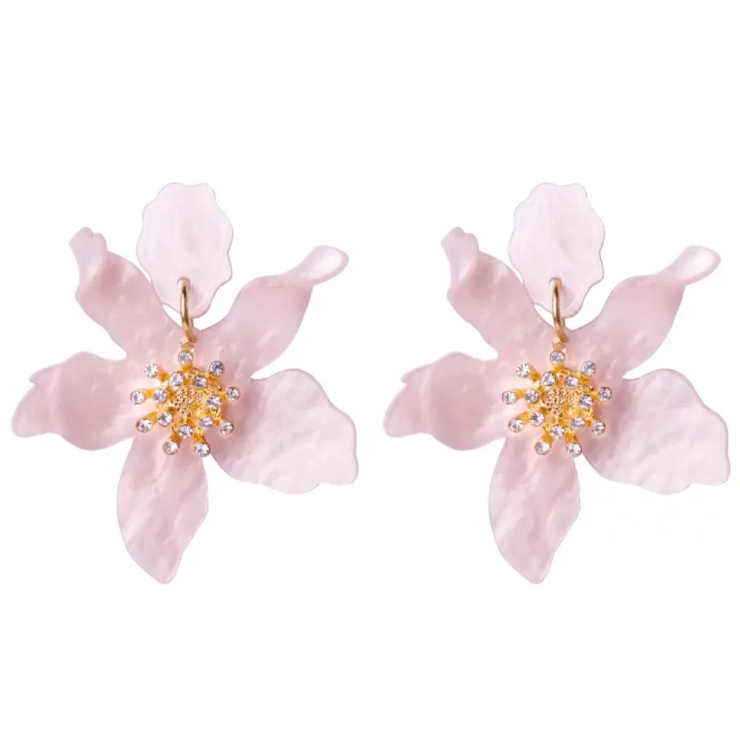 Romantic Pink Flower earrings