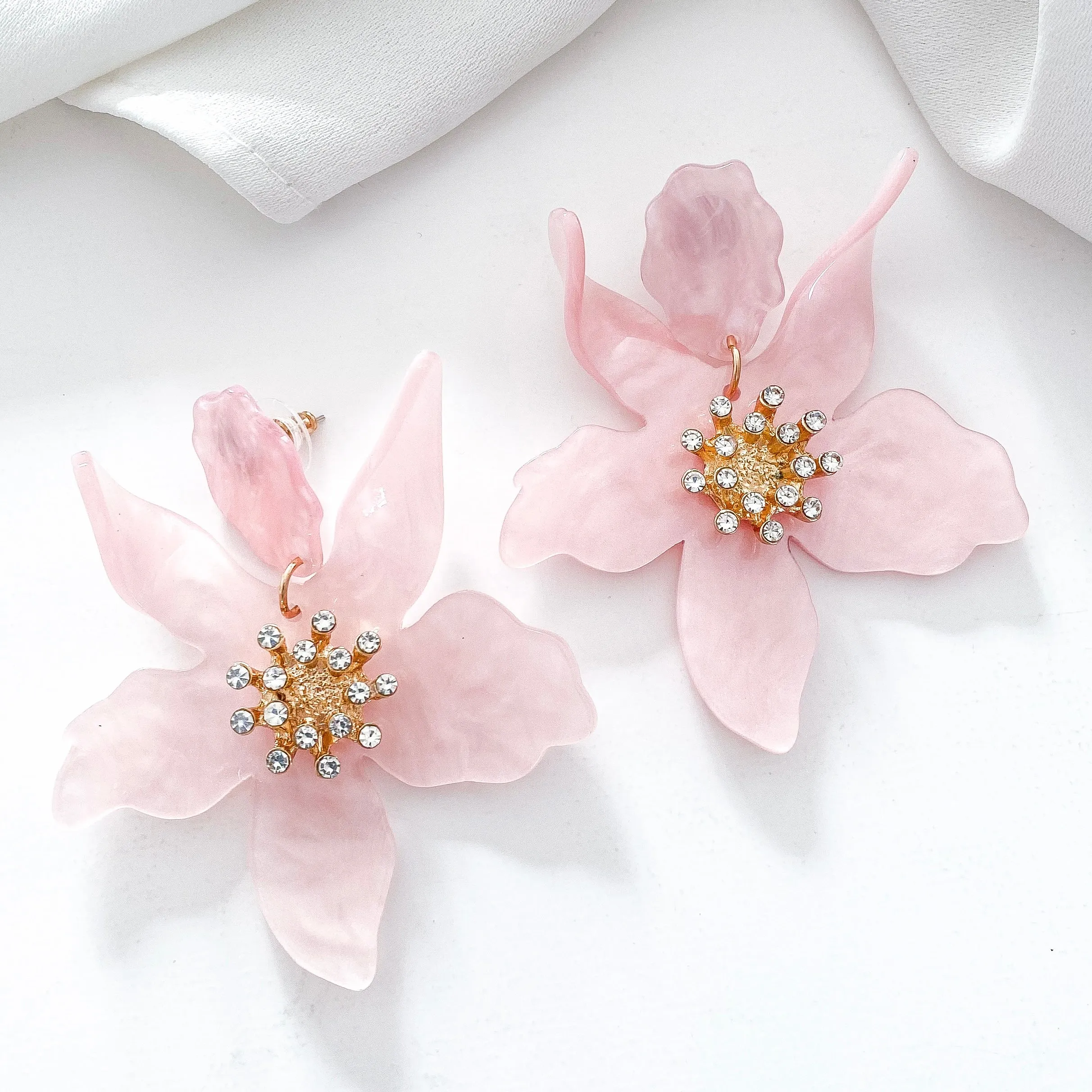 Romantic Pink Flower earrings