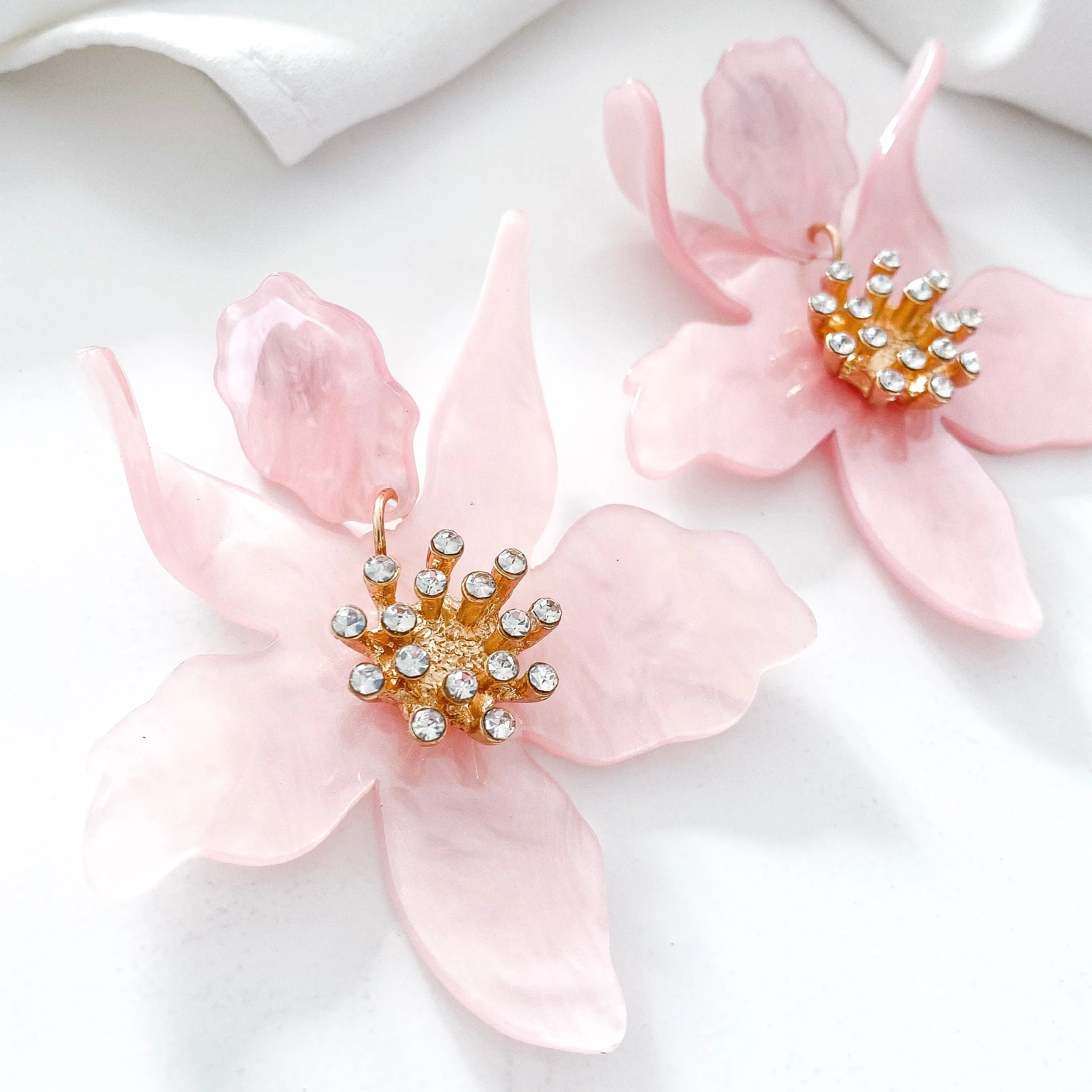 Romantic Pink Flower earrings