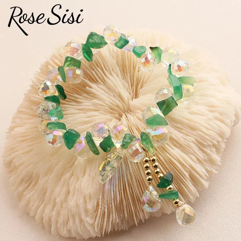 Rose sisi Korean Style Bracelet for women Fashion Jewelry for woman Purple romantic crystal bracelets friendship present
