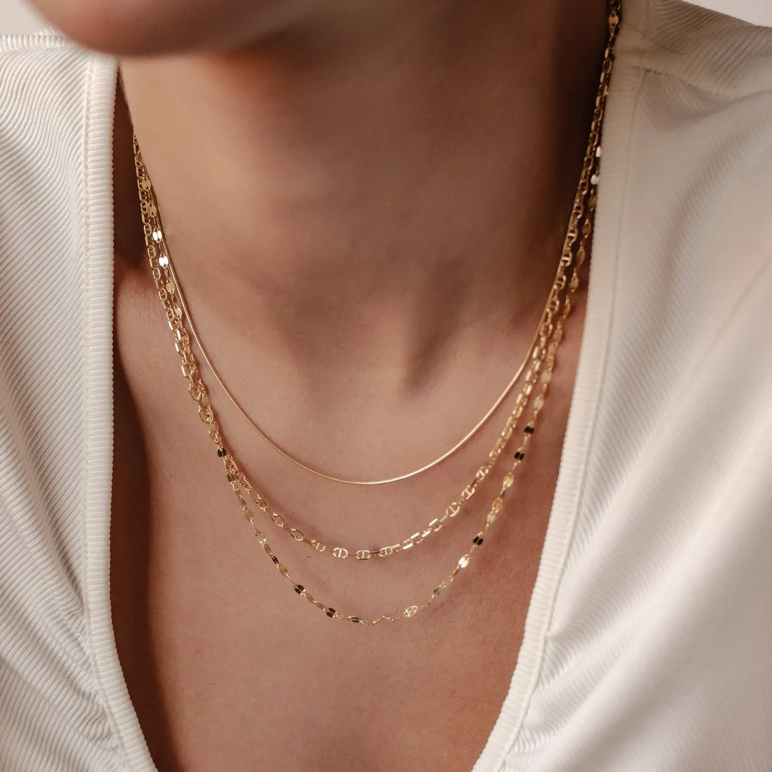 Round Snake Chain Necklace Sterling Silver