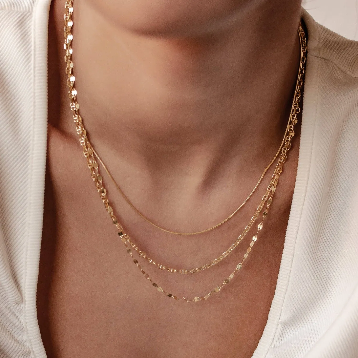 Round Snake Chain Necklace Sterling Silver