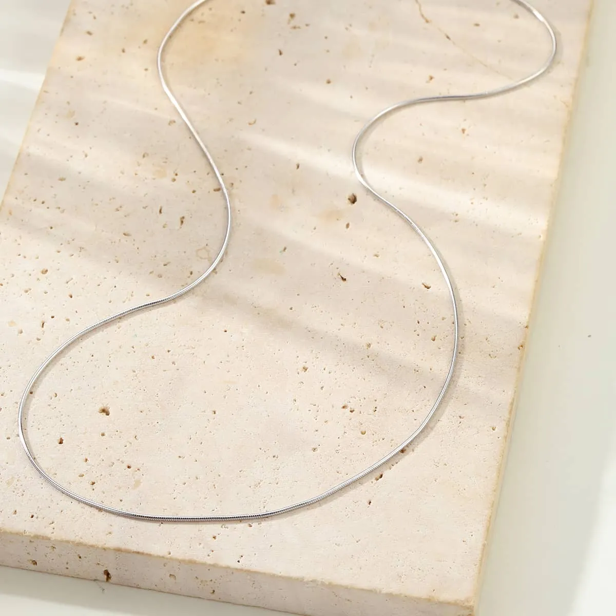 Round Snake Chain Necklace Sterling Silver